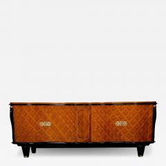 Large French Art Deco Marquetry Sideboard Buffet Rosewood Walnut Marquetry - 3279921