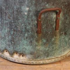 Large French Copper Pot with Handles and a Verdigris Patina C 1910 - 4764705
