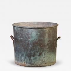 Large French Copper Pot with Handles and a Verdigris Patina C 1910 - 4766253
