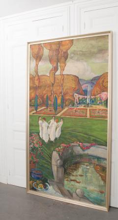 Large French Early 20th Century Art Nouveau Oil On Canvas - 972840