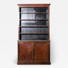 Large French Empire Mahogany Marble Bookcase Cabinet - 2853720