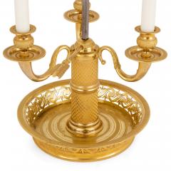 Large French Empire Style Gilt Bronze Bouillotte Lamp - 4613658
