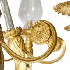 Large French Empire Style Gilt and Patinated Bronze Chandelier - 4585364