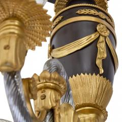 Large French Empire Style Gilt and Patinated Bronze Chandelier - 4585368
