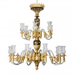 Large French Empire Style Gilt and Patinated Bronze Chandelier - 4585461
