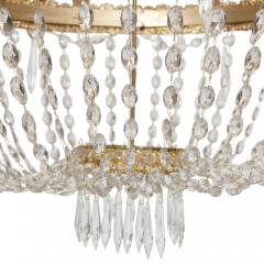 Large French Empire style glass and gilt bronze 18 light chandelier - 1234862