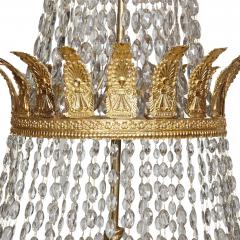 Large French Empire style glass and gilt bronze 18 light chandelier - 1234865