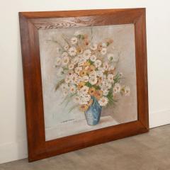 Large French Floral Painting in Oak Frame - 3069389