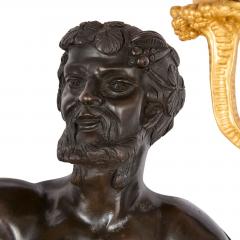Large French Gilt Bronze Figural Wall Lights with Satyr Nymph - 4585345