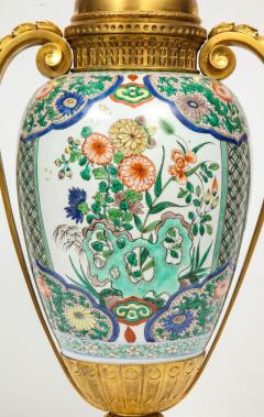 Large French Gilt Bronze Ormolu Mounted Chinese Famille Verte Porcelain Vase - 808161