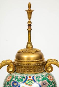 Large French Gilt Bronze Ormolu Mounted Chinese Famille Verte Porcelain Vase - 808162