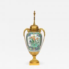 Large French Gilt Bronze Ormolu Mounted Chinese Famille Verte Porcelain Vase - 808791