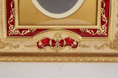 Large French Gilt Bronze Ormolu and Red Guilloche Enamel Picture Photo Frame - 535540