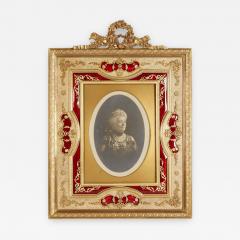 Large French Gilt Bronze Ormolu and Red Guilloche Enamel Picture Photo Frame - 535975