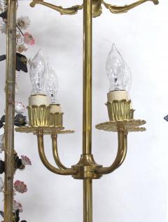 Large French Louis XVI Style Bronze Dor 4 light Lantern with Porcelain Flowers - 2192274