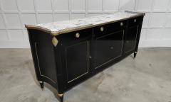 Large French Mercier Freres Ebonised Oak Mahogany Marble Credenza - 3094328