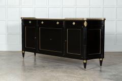 Large French Mercier Freres Ebonised Oak Mahogany Marble Credenza - 3094334