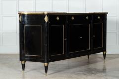 Large French Mercier Freres Ebonised Oak Mahogany Marble Credenza - 3094335