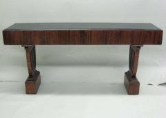 Large French Mid Century Modern Neoclassical Wood Console Sofa Table - 1819551