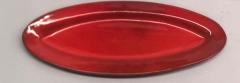 Large French Midcentury Oval Red Ceramic Serving Platter by Voltz Vallauris - 1604389