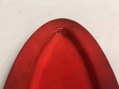 Large French Midcentury Oval Red Ceramic Serving Platter by Voltz Vallauris - 1604402