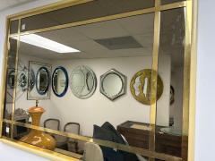 Large French Modern Brass and Smoked Glass Mirror - 4265236