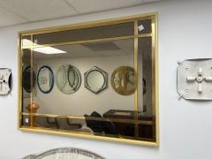 Large French Modern Brass and Smoked Glass Mirror - 4265295