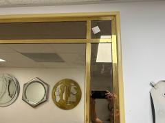Large French Modern Brass and Smoked Glass Mirror - 4265307
