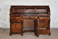 Large French Neoclassical Mahogany Roll Top Desk - 676158