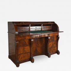 Large French Neoclassical Mahogany Roll Top Desk - 676524