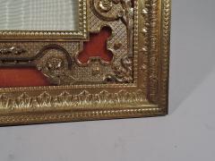 Large French Rococo Gilt Bronze Pink Guilloche Enamel Picture Frame - 3749095