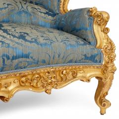 Large French Rococo Revival style giltwood sofa - 3667367