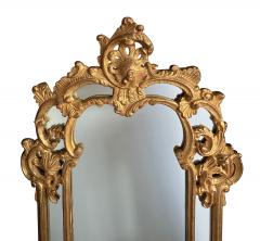 Large French Rococo Style Carved Giltwood Wall Mirror with Rocaille Crest - 4680594