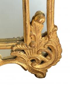 Large French Rococo Style Carved Giltwood Wall Mirror with Rocaille Crest - 4680596