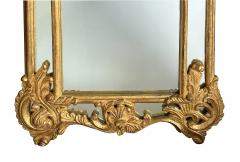 Large French Rococo Style Carved Giltwood Wall Mirror with Rocaille Crest - 4680600