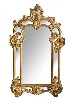 Large French Rococo Style Carved Giltwood Wall Mirror with Rocaille Crest - 4680773