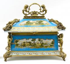 Large French Sevres Style Porcelain Ormolu Mounted Casket Box 19th Century - 4552526