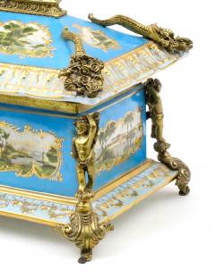 Large French Sevres Style Porcelain Ormolu Mounted Casket Box 19th Century - 4552528