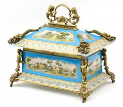 Large French Sevres Style Porcelain Ormolu Mounted Casket Box 19th Century - 4552529