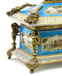 Large French Sevres Style Porcelain Ormolu Mounted Casket Box 19th Century - 4552530