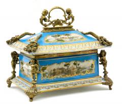 Large French Sevres Style Porcelain Ormolu Mounted Casket Box 19th Century - 4552532