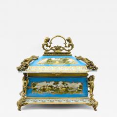 Large French Sevres Style Porcelain Ormolu Mounted Casket Box 19th Century - 4553689