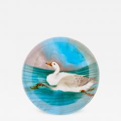 Large French Theodore Deck Faience Turquoise Ground Porcelain Charger Plate - 571129