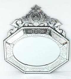 Large French Venetian Style Wall Console Mirror Floral Etched Glass Beveled - 2994779