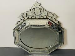 Large French Venetian Style Wall Console Mirror Floral Etched Glass Beveled - 2994782