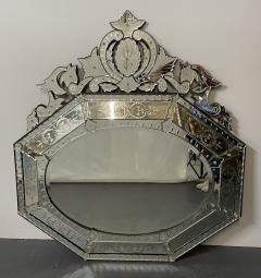 Large French Venetian Style Wall Console Mirror Floral Etched Glass Beveled - 2994787