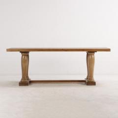 Large French farm table with shaped legs C 1910  - 3706651