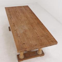 Large French farm table with shaped legs C 1910  - 3706654