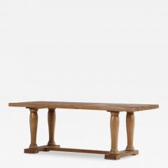 Large French farm table with shaped legs C 1910  - 3709266