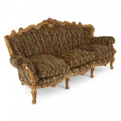 Large French giltwood ornate antique sofa - 3062742